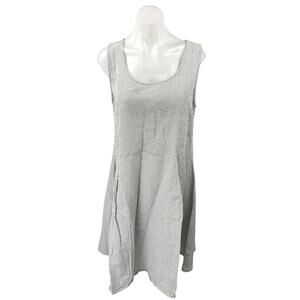 Tulip Women's White Black Striped Sleeveless Scoop Neck Midi A-Line Dress Size S